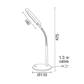 ACA Fotistiko Gafeiou LED Plastiko Ggri me Efkampto Braxiona F13x47.5cm Fusiko Lefko 15205LEDGY