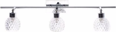 ACA Απλίκα Ράγα 3Φωτη Μέταλλο/Γυαλί Χρώμιο 3ΧG9 60CM 'Ostrava' AD757143