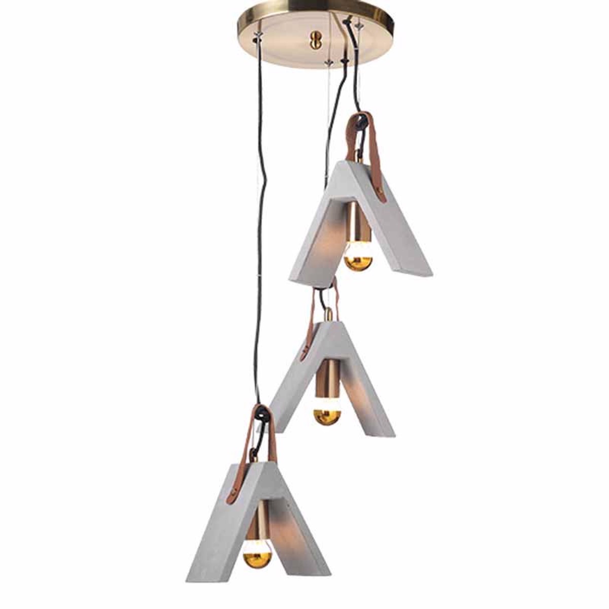 ACA Fotistiko Orofis Trifoto 'ALFA' Metallo/Derma/Tsimento Bronze/Ggri E27 F35X110ek DCR171193PR