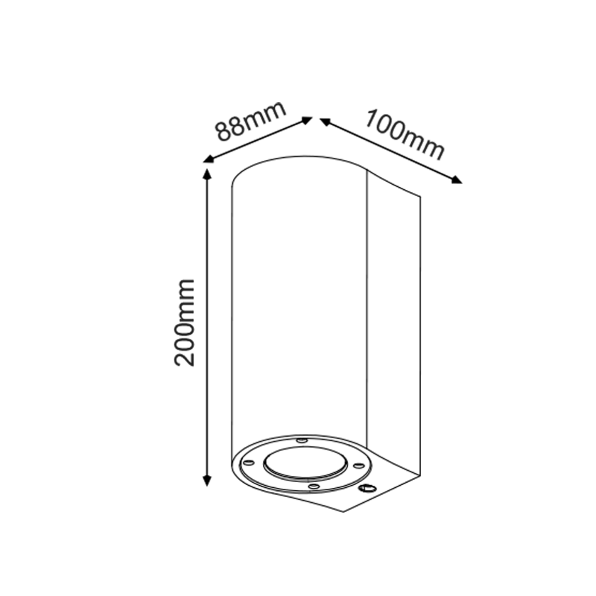 ACA Aplika Toixou Tsimento Mavro Up/Down 2xGU10  8.8X10X20cm MK0522RB