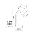 ACA Epitrapezio Fotistiko Metalliko/Plastiko 'Yuppie' Ggri/Prasino/Lefko E27 14X35cm SF1211G