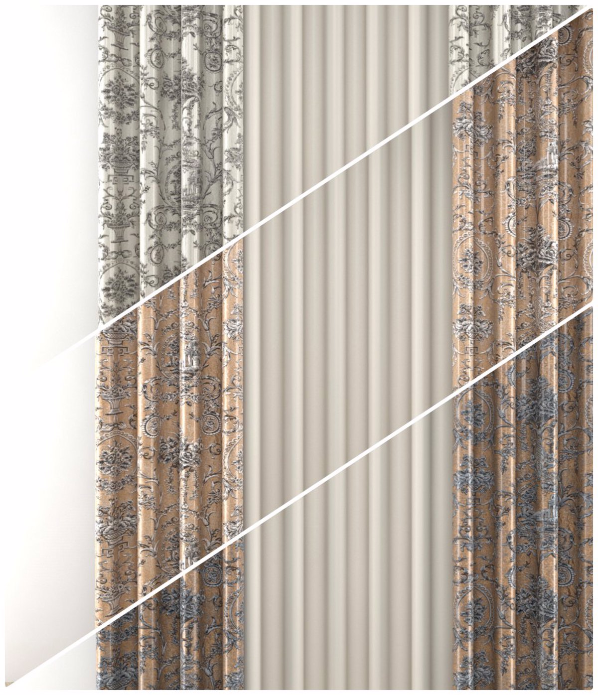 ufasma me Klassiko Sxedio 'Beatrice' (140cm) se 3 Apoxroseis