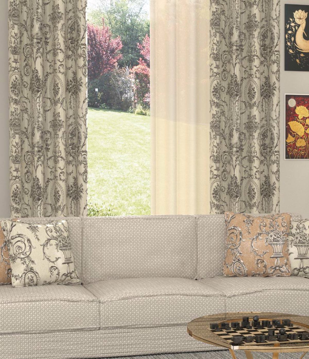 ufasma me Klassiko Sxedio 'Beatrice' (140cm) se 3 Apoxroseis