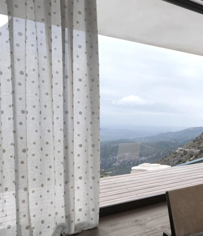 Ύφασμα Κεντητό με Ανάγλυφο Σχέδιο 'Polytimo' διαθέσιμο σε 2 Αποχρώσεις