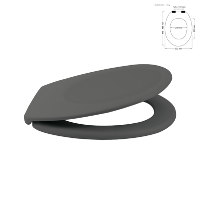 Dimitracas Καπάκι Λεκάνης SPIRELLA Neela Duroplast Σκούρο Γκρι 37x45cm 03666.002
