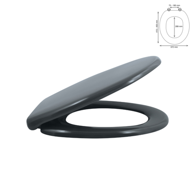 Dimitracas Καπάκι Λεκάνης SPIRELLA Easy Clip Duroplast Ανθρακί 37.2x45.5cm 03679.002