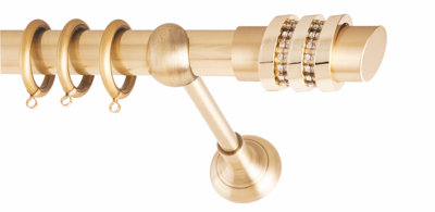Frans Κουρτινόξυλο Φ25 Three Rings Strass Oro Mat