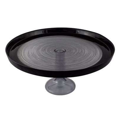 HFA Τουρτιέρα Γυάλινη με Πόδι 32cm Reflections Γκρι Σκούρο 5481351