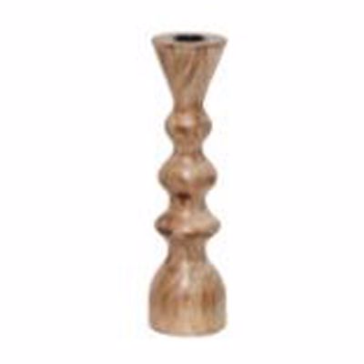 InTheBox ABAD Κηροπήγιο από Ξύλο Mango Φυσικό Φ8x20cm 023668