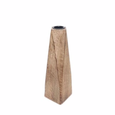 InTheBox TRIGONAL Κηροπήγιο Ξύλινο Φυσικό Φ6.5x21cm 026486