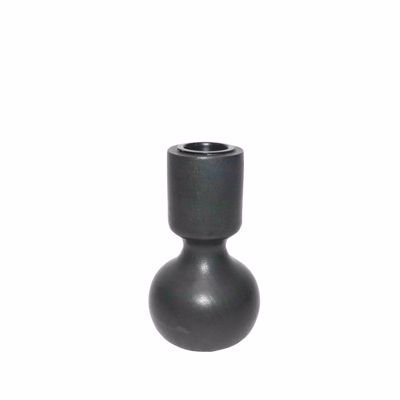InTheBox SCANDI Κηροπήγιο Ξύλινο Μαύρο Φ5.5x11cm 026492