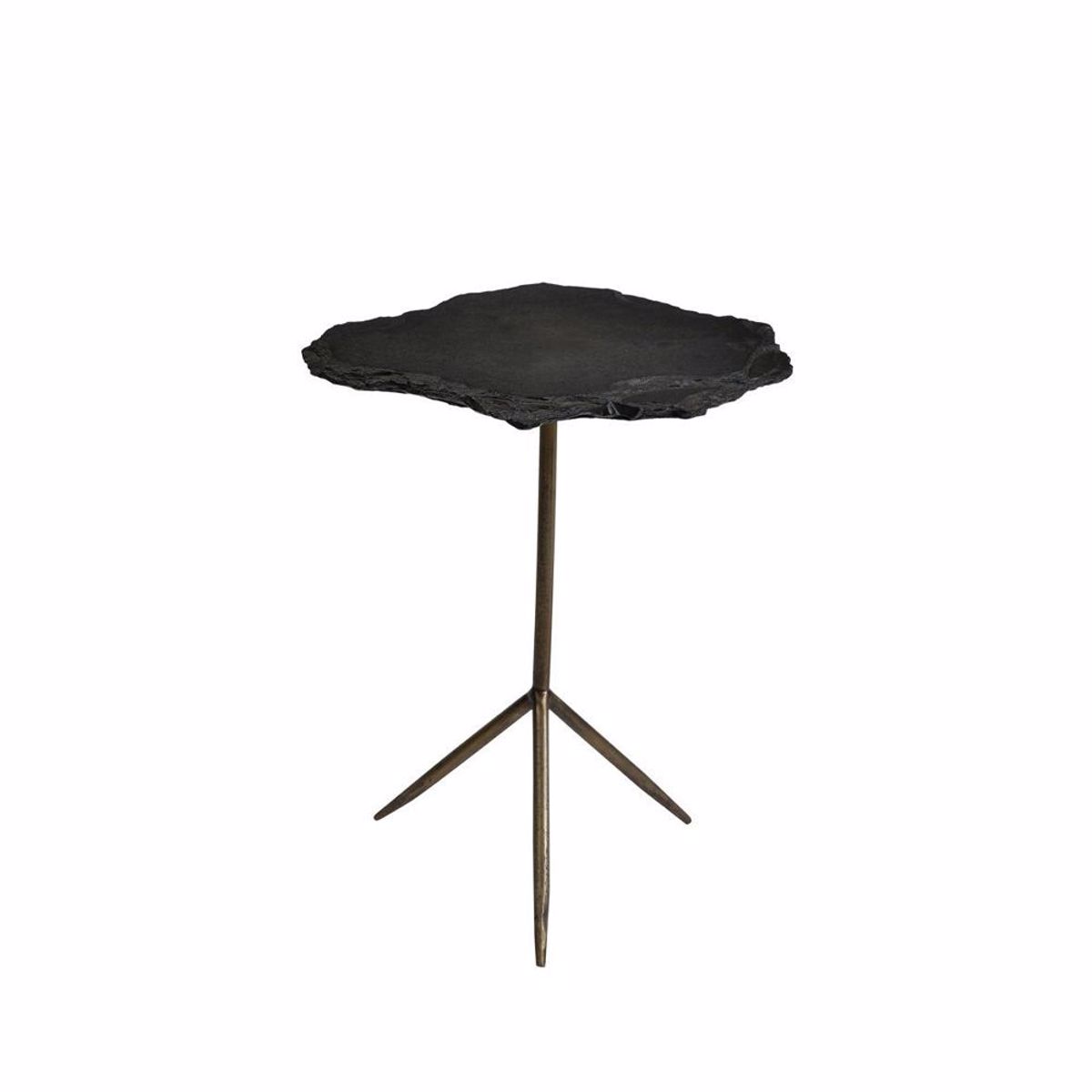 Liberta PIEDRA Side Table Skouro Ggri/Brass Antike 48x44x60cm 04-0836