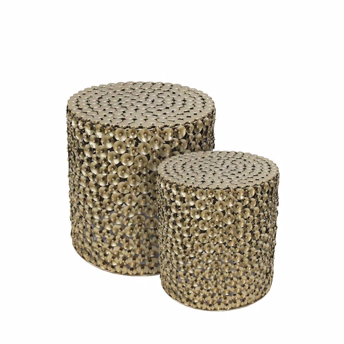 Liberta POPPY Set ton 2 Coffee Table Metalliko Xruso Antique F44x46.5cm 04-0856