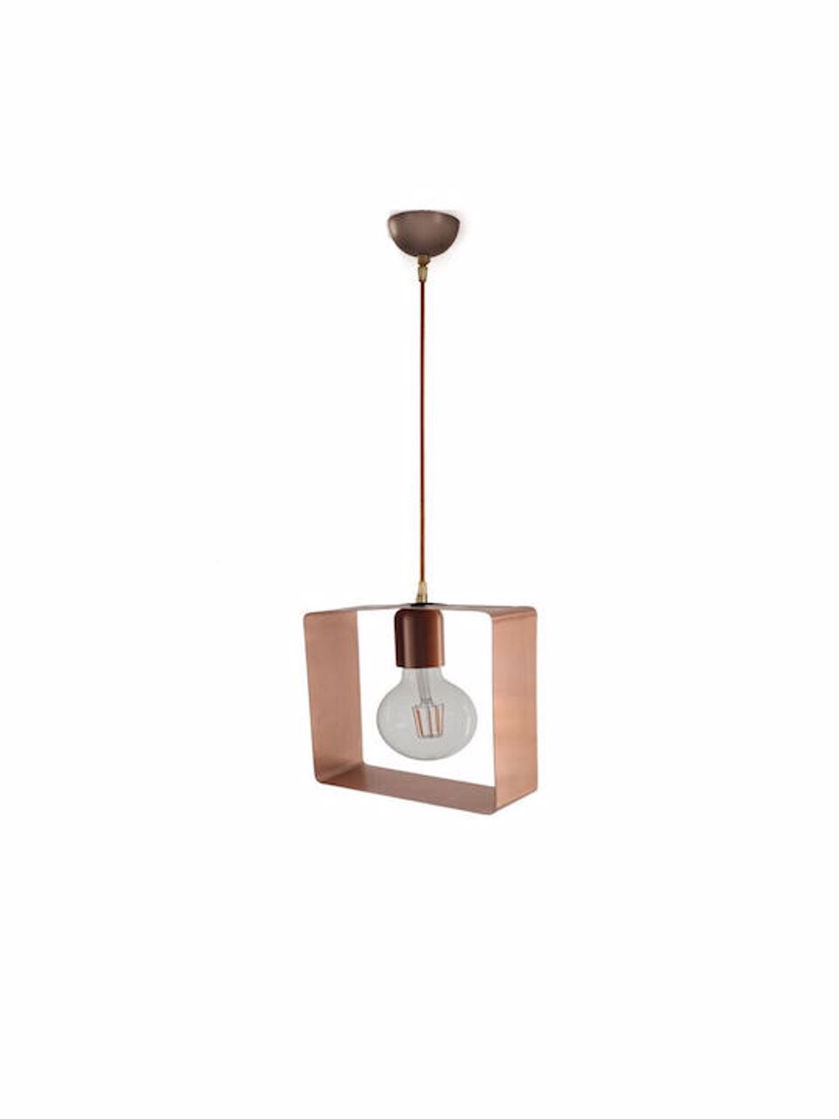 NG Santas Kremasto Fotistiko Orofis Metalliko Xalkino 20x20ek 1xE27 214-B-BR