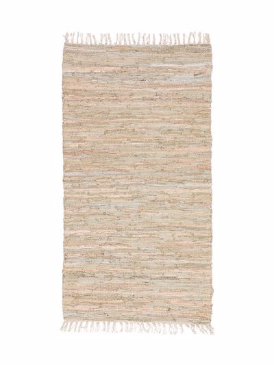 ΠΕΡΣΙΚΑ Χαλί Δερμάτινο με Κρόσσια 'Leather Rugs Solid' 130227/02 Light Grey 70x130cm PRS030581