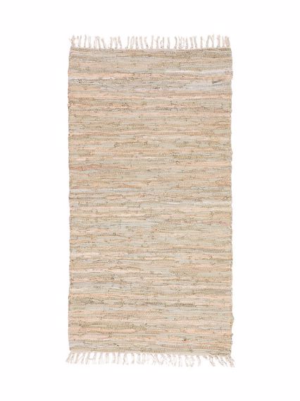 ΠΕΡΣΙΚΑ Χαλί Δερμάτινο με Κρόσσια 'Leather Rugs Solid' 130227/02 Light Grey 70x130cm PRS030581