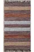 PERSIKA Xali Dermatino me Krossia 'Leather Stripe Rugs' Coffe/Brown 70x130cm PRS030802