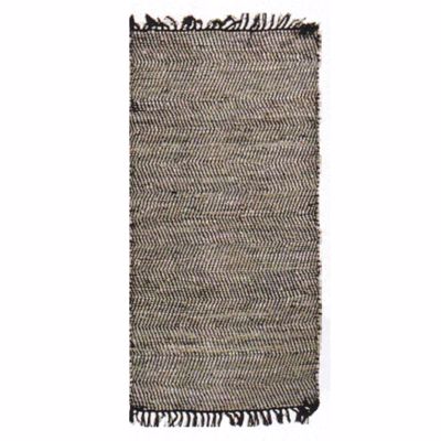 ΠΕΡΣΙΚΑ Χαλί Δερμάτινο με Κρόσσια 'Leather Rugs Solid' 030717-01A Grey 70x130cm PRS030583