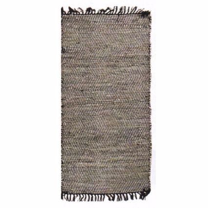 ΠΕΡΣΙΚΑ Χαλί Δερμάτινο με Κρόσσια 'Leather Rugs Solid' 030717-01A Grey 70x130cm PRS030583