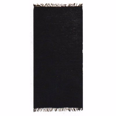 ΠΕΡΣΙΚΑ Χαλί Δερμάτινο με Κρόσσια 'Leather Rugs Solid' 130227/02G Black 70x130cm PRS030585