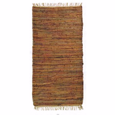 ΠΕΡΣΙΚΑ Χαλί Δερμάτινο με Κρόσσια 'Leather Rugs Solid' 130227/02D Light Brown 70x130cm PRS030588