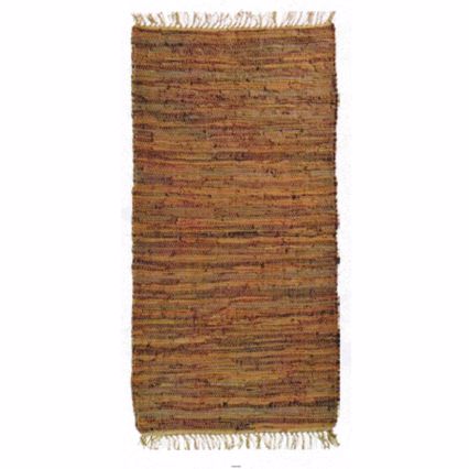 ΠΕΡΣΙΚΑ Χαλί Δερμάτινο με Κρόσσια 'Leather Rugs Solid' 130227/02D Light Brown 70x130cm PRS030588