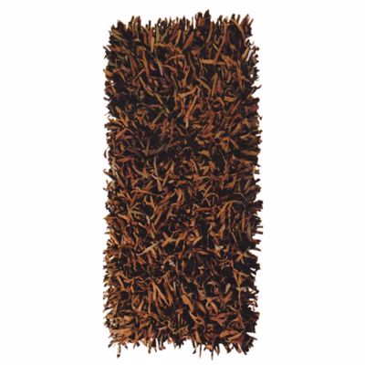 ΠΕΡΣΙΚΑ Χαλί Δερμάτινο 'Leather Rugs Shaggy' 070922-06 Brown 70x130cm PRS030574