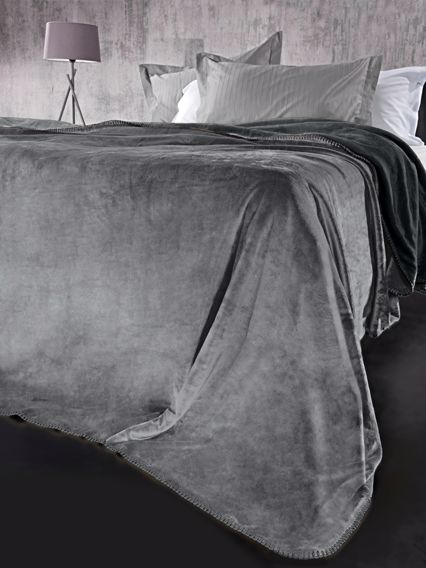 Guy Laroche Κουβερτa VELVET Cement 2 οψεων 160x220 με δώρο μαξιλαράκι διακοσμητικό 1113086221012