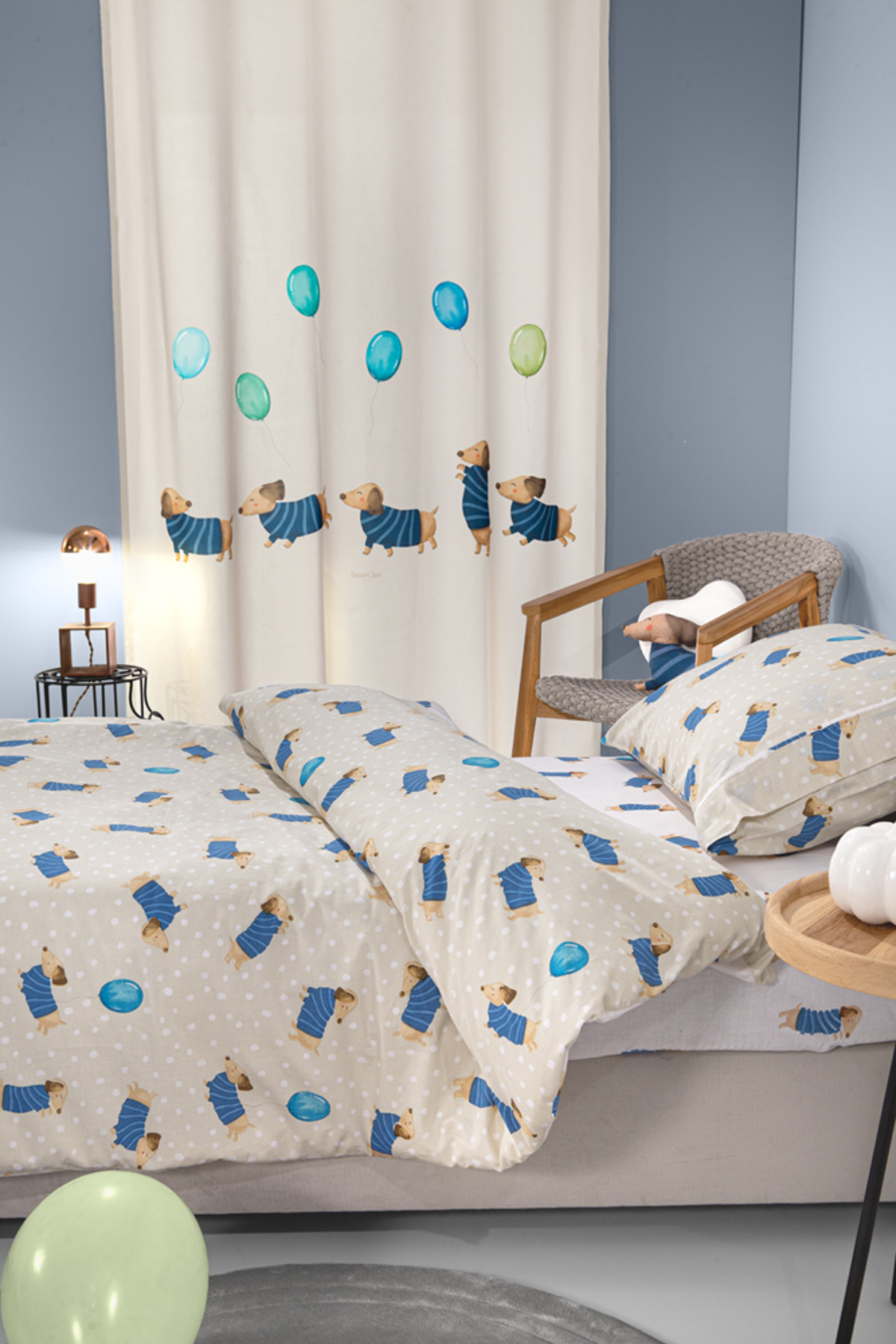 Saint Clair Kourtina Soft - Touch Pet Blue 160x240