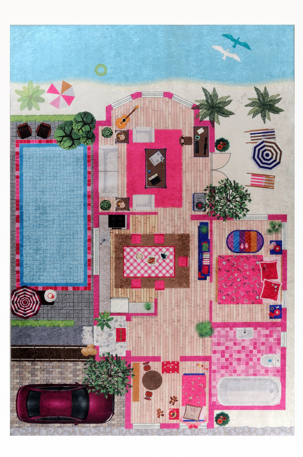 Tzikas Carpets Paidiko Xali ALOHA Roz 160x230cm 8136-055