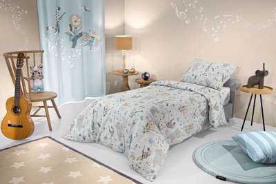 Saint Clair Σετ Παιδική Παπλωματοθήκη 160x220cm & Μαξιλαροθήκη 50x70cm Jazz Raf