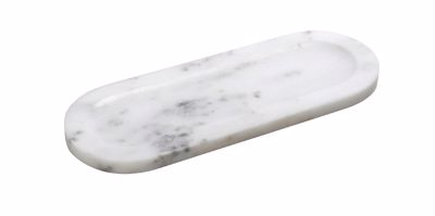 Ορθογώνιος Λευκός Δίσκος από Μάρμαρο 25x9x1cm FAV235 Espiel