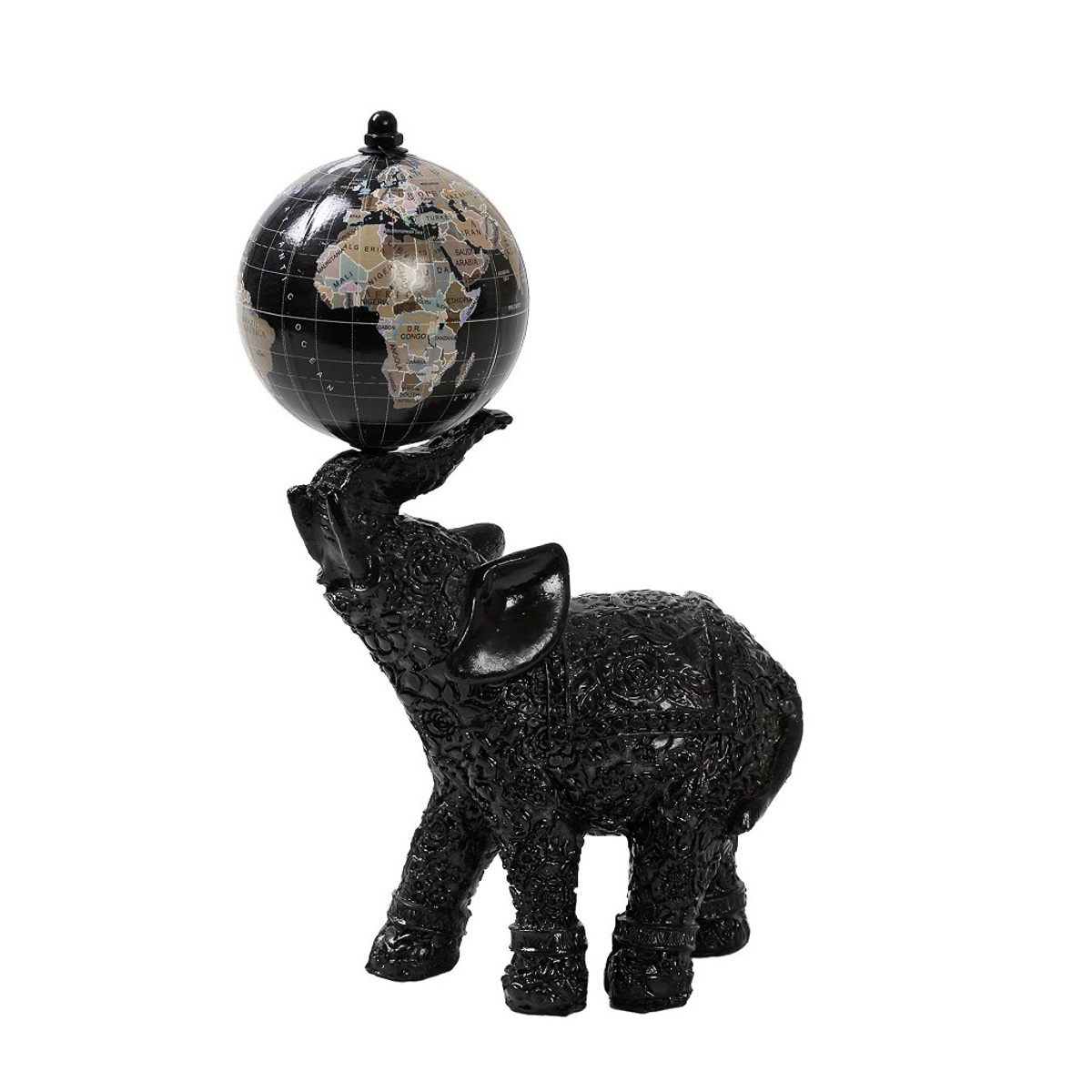 Figura Elefantas Resin Mavros me udrogio Sfaira 11.5x6.5x19cm GOR107K4 Espiel