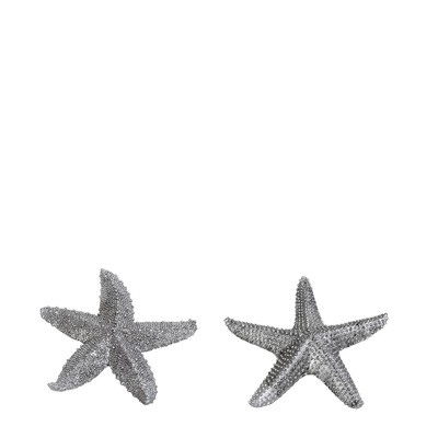 Διακοσμητικός Αστερίας Resin Ασημί Φ12.5x2cm MT2738K6 Espiel