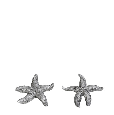Διακοσμητικός Αστερίας Resin Ασημί Φ9x1.5cm MT2740K6 Espiel