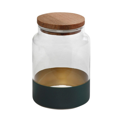 ΔΟΧΕΙΟ ΓΥΑΛΙΝΟ ΠΡΑΣΙΝΟ/ΧΡΥΣΟ Φ10x14.5cm 890ml RAB632 ESPIEL