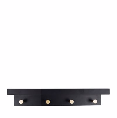 Κρεμάστρα 4 Θέσεων Μαύρη από MDF 48.5x12x11cm REF106 Espiel