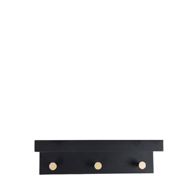 Κρεμάστρα 3 Θέσεων Μαύρη από MDF 35.5x12x11cm REF109 Espiel