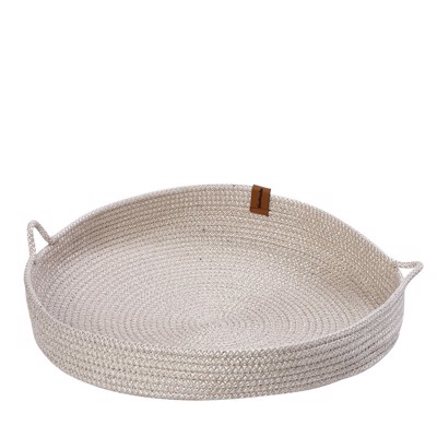 Δίσκος Στρογγυλός από Σχοινί Λευκός Φ36x6cm ROB119 Espiel