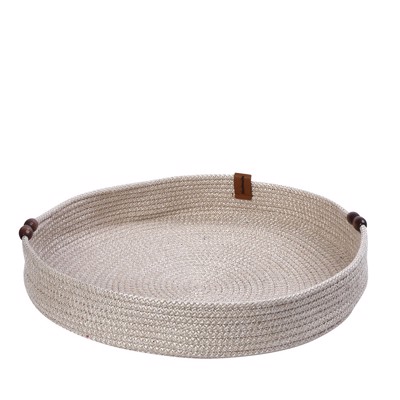 Δίσκος Στρογγυλός από Σχοινί Λευκός Φ35x5cm ROB125 Espiel
