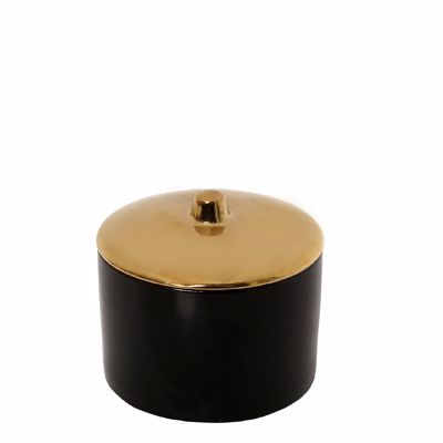 Δοχείο με Καπάκι Κεραμικό Μαύρο/Χρυσό Φ10X9cm ROD203K4 Espiel