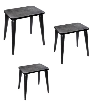 Σετ των 3 Τραπεζάκι Ορθογώνιο Γκρί MDF 60/45/30cm SOY105 Espiel