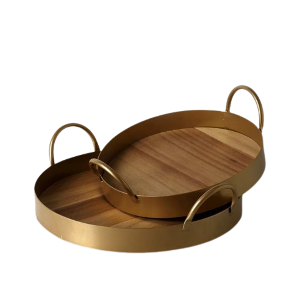 Set ton 2 Metallikos Diskos me Xulini Epifaneia Strongulos Bez/Xrusos 36.5x33x9.5cm TAK313 Espiel