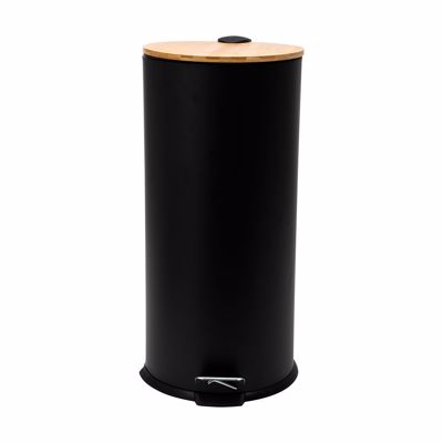 ESTIA Κάδος Απορριμμάτων Soft Close Μεταλλικός Bamboo Essentials 30lt Μαύρο Ματ 01-12878