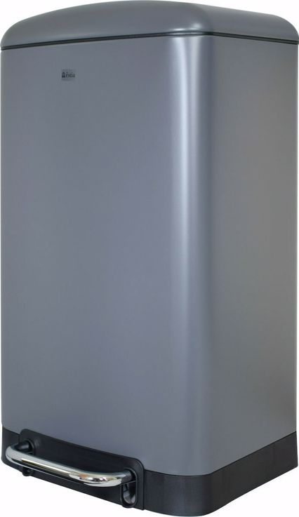 Estia Κάδος πεντάλ ορθογώνιος 30lt γκρι ματ soft close 01-8574