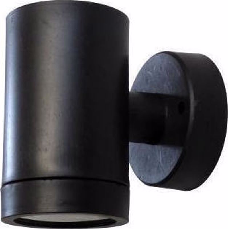 Heronia Aplika Toixou/Spot Exoterikou Xorou Plastiko C-01 Mavro GU10 LED 9,5X7X10cm 15-0029