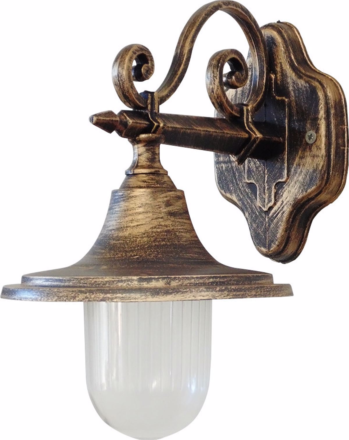 Heronia Aplika Toixou Exoterikou Xorou Plastiko/Gyali LP-730AK Bronze E27 19,5X26X33cm 07-1260