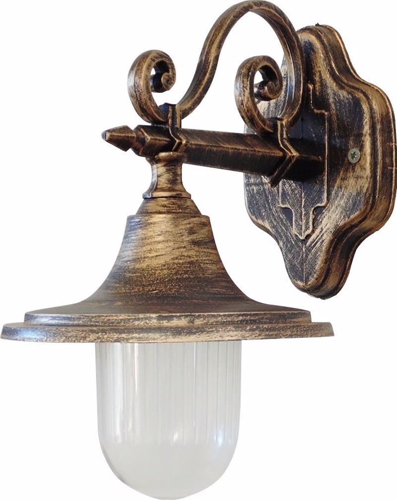 Heronia Aplika Toixou Exoterikou Xorou Plastiko/Gyali LP-730AK Bronze E27 19,5X26X33cm 07-1260