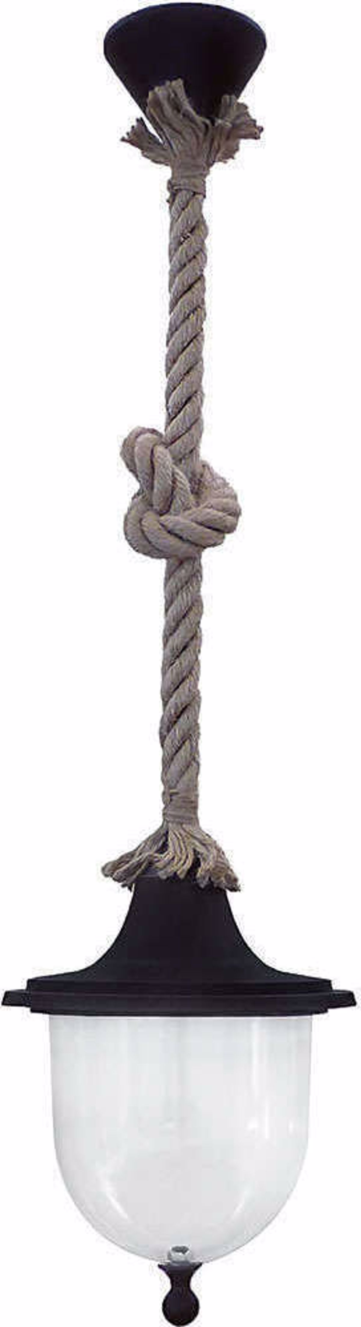 Heronia Kremasto Fotistiko Exoterikou Xorou Plastiko/Gyali/Sxoini LP-810K ROPE UT Mavro E27 19,5X75cm 31-0986