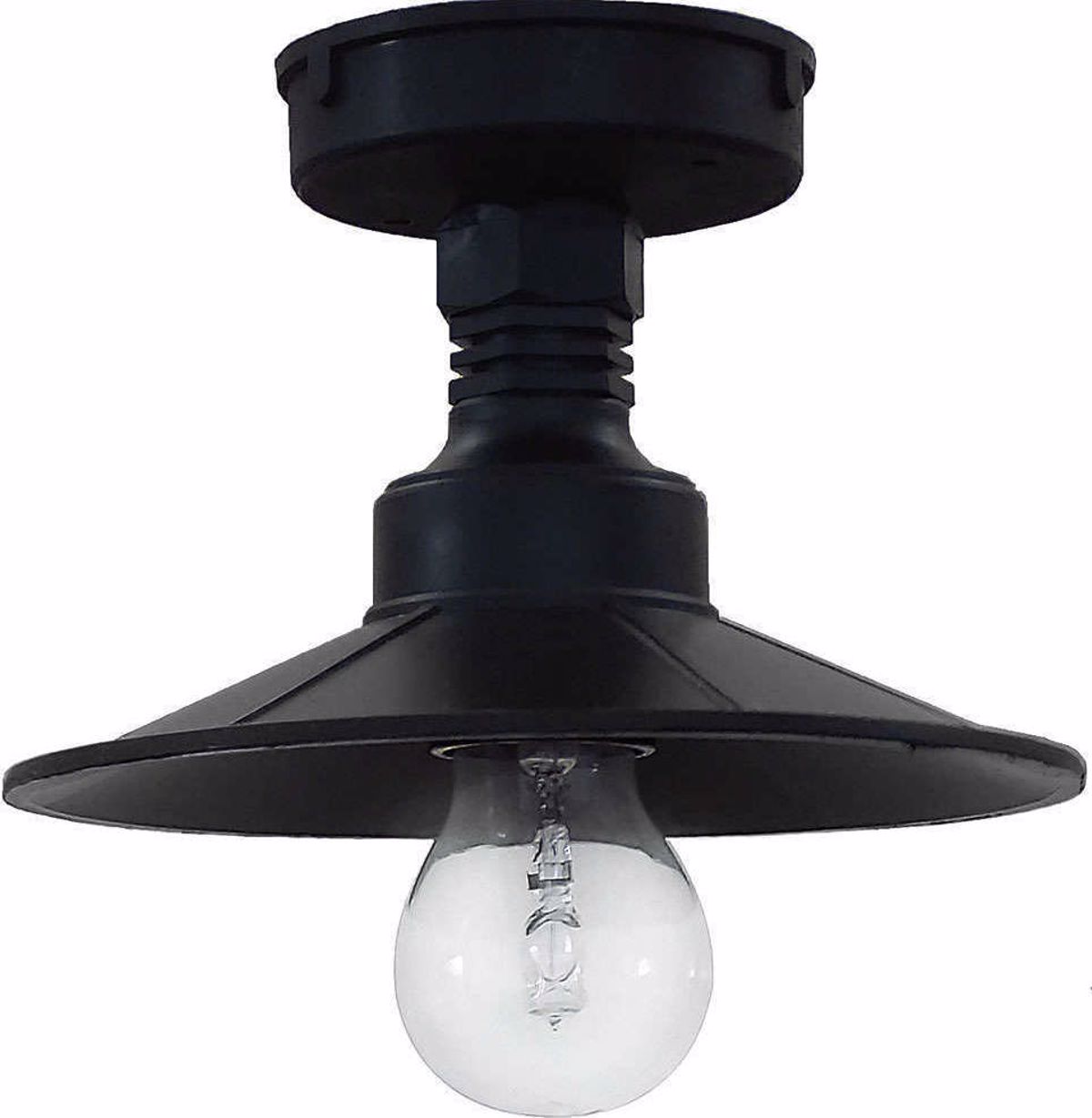 Heronia Fotistiko Orofis Exoterikou Xorou Plastiko LP-150CE -S Mavro E27 18X14cm 11-0147